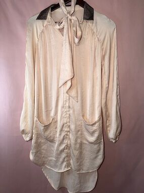 RACHEL Rachel Roy Cream High-Low Longline Dress/Top